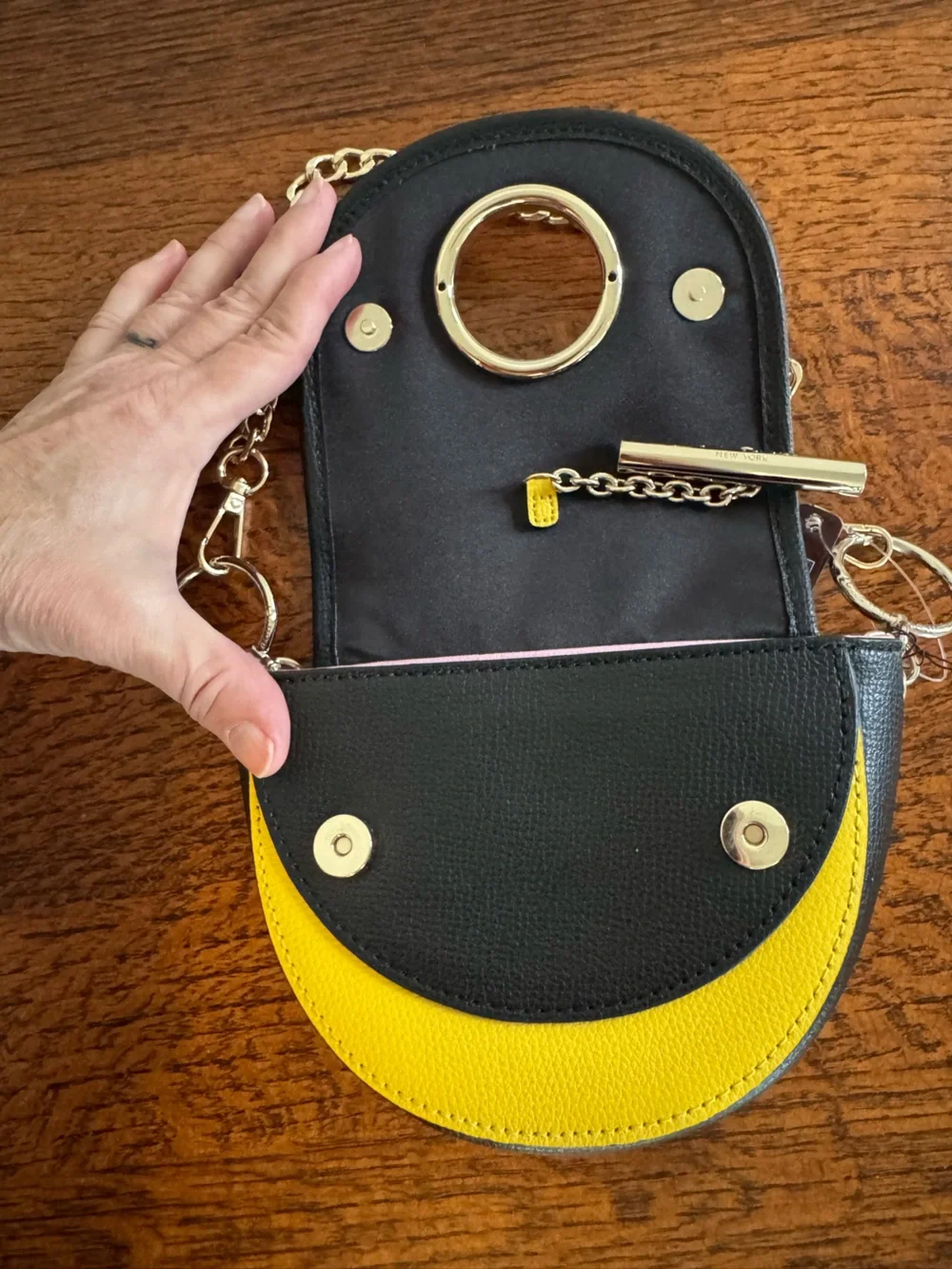 NWT Henri Bendel Mini Colorblock Saddle Bag Crossbody - Picture 6 of 14